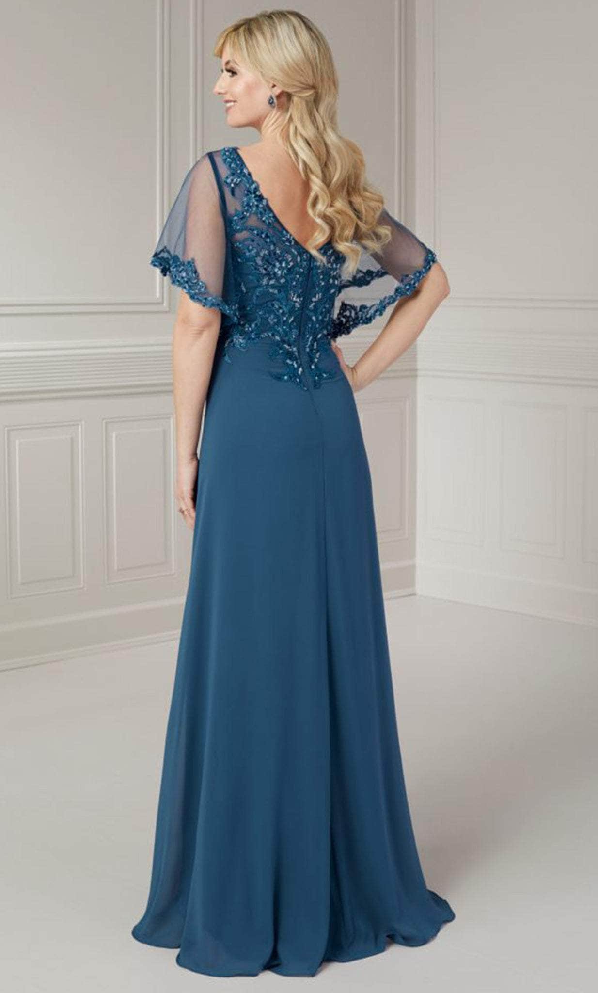 Christina Wu Elegance, Christina Wu Elegance 17128 - Illusion Sleeve A-Line Evening Gown