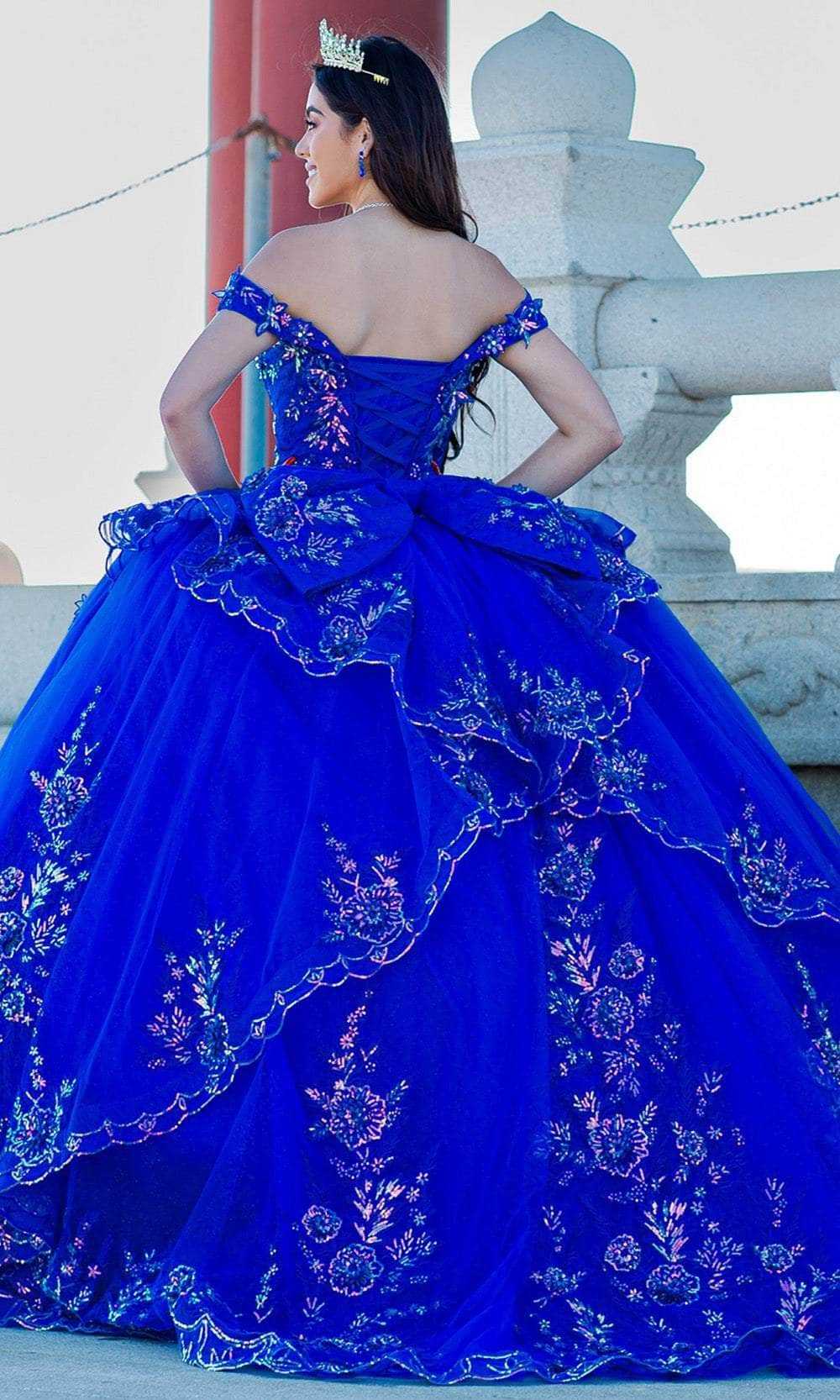 Cinderella Couture, Cinderella Couture 8100J - Beaded Applique Off-Shoulder Ballgown