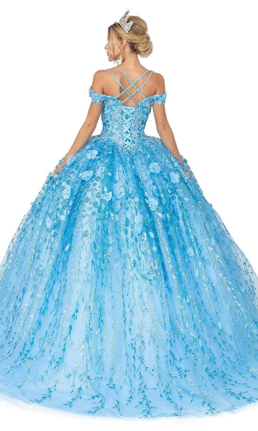 Dancing Queen, Dancing Queen - 1640 3D Floral Applique Corset Lace-Up Back Ballgown