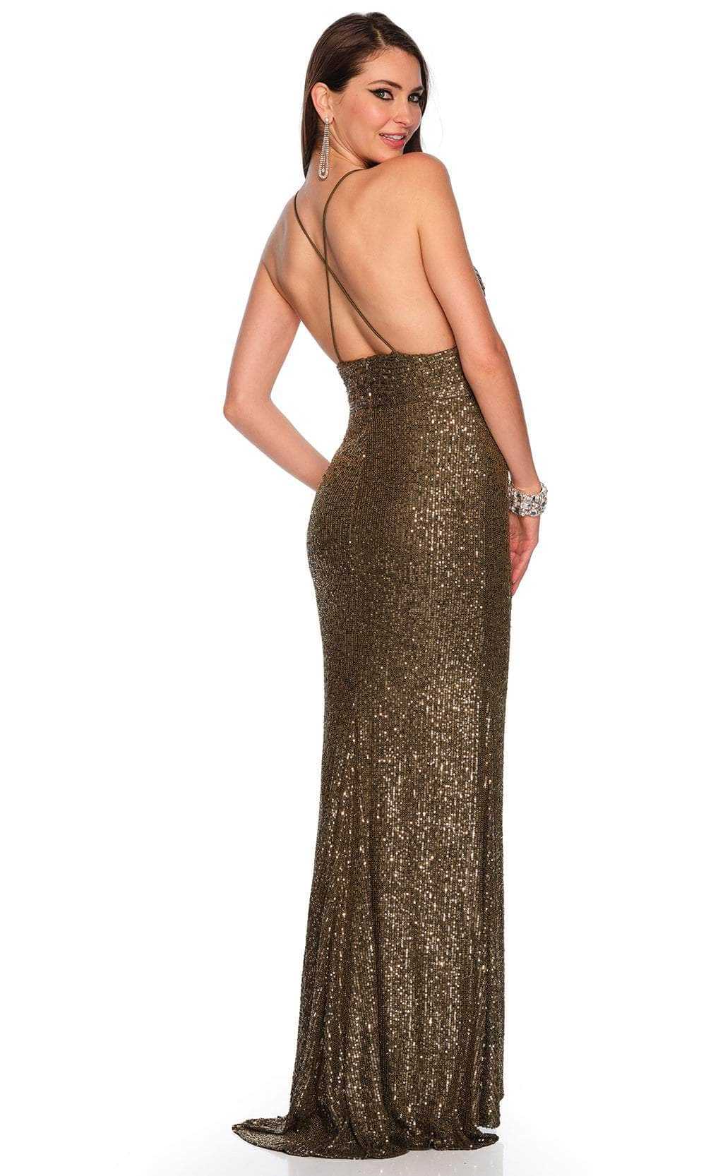 Dave & Johnny, Dave & Johnny 11159 - Crisscross Back Sequin Prom Gown
