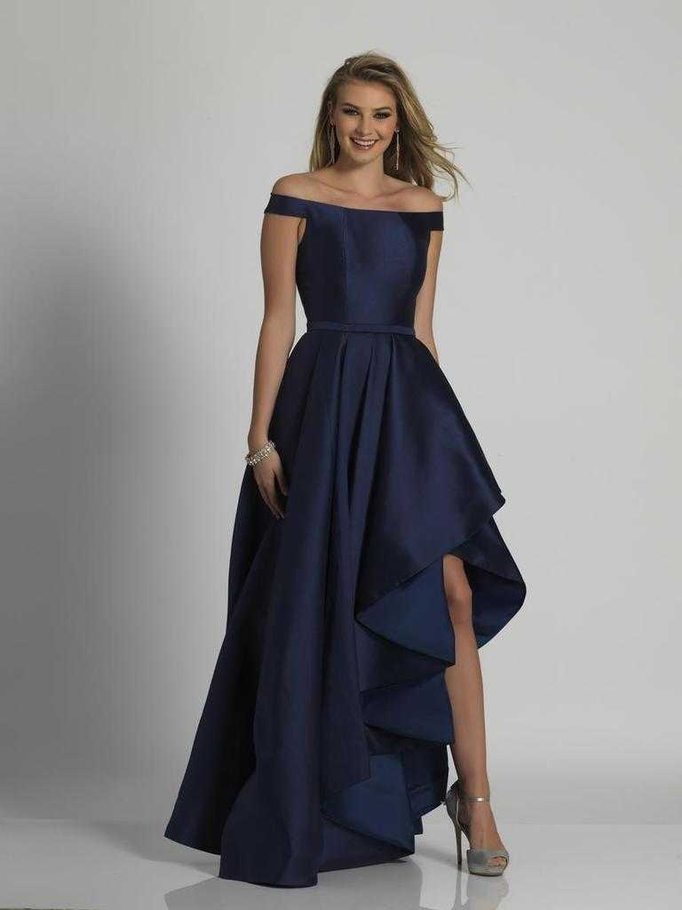 Dave & Johnny, Dave & Johnny - Off-Shoulder High Low Gown A6218